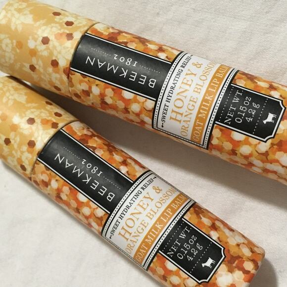 2 - Beekman 1802 Honey and Orange Blossom goat milk lip balm NIB .15 oz - Picture 1 of 4